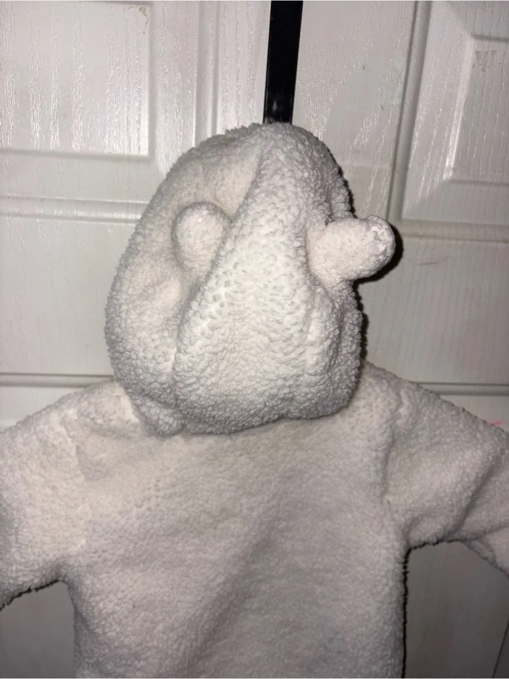 The Lullaby Club Cream Plush Footed One-Piece